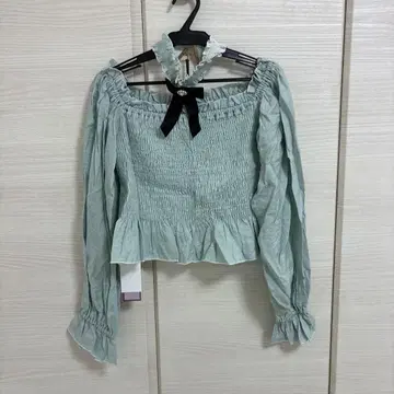 ROJITA 로지타 초커가 달린 셔링 TOPS 스카이블루 양산형 지뢰계