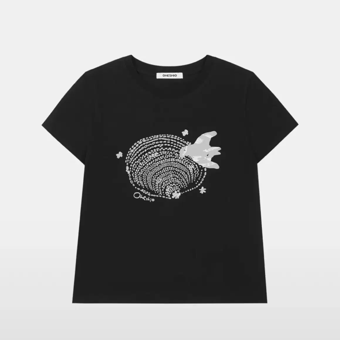 Ohesio Layered Striped T-Shirt Charcoal on Bunjang Global Site.
