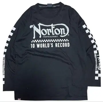 y2k Norton 긴팔 티셔츠 그래픽 자수