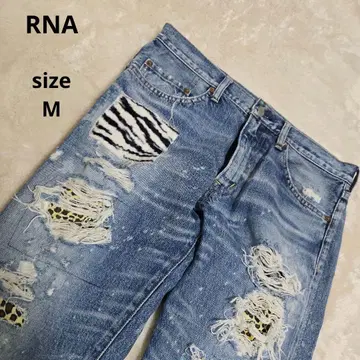 RNA 데미지 가공 청바지 M 사이즈 애니멀 무늬