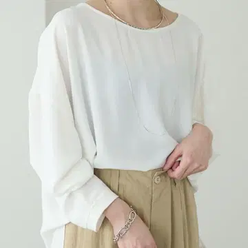 Omekashi 오메카시 조젯 BIGT 블라우스 화이트 F