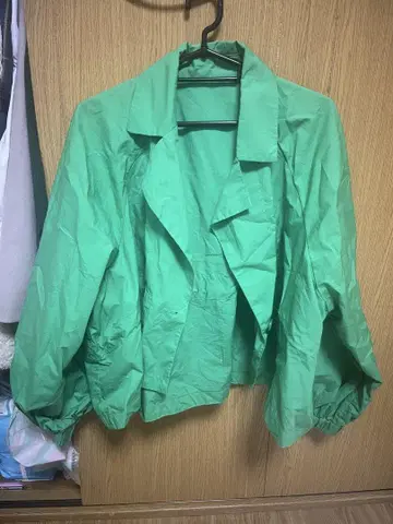 그린 벌룬 슬리브 자켓