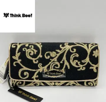 Think Bee! 장지갑 블랙과 금 장식