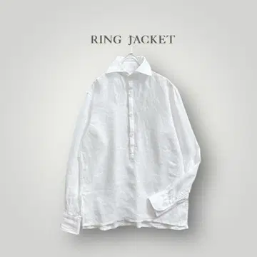 [새상품급] RING JACKET 링 자켓 린넨 셔츠 긴팔 화이트
