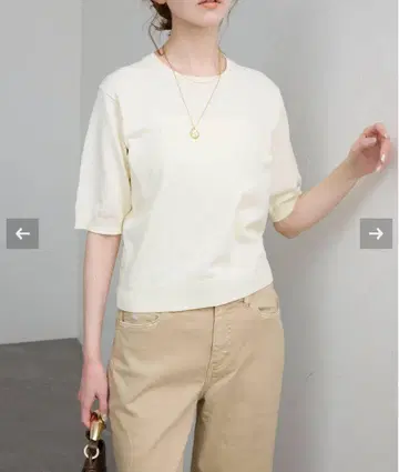 SLOBE IENA FROSTYCOTTON 하프 슬리브 풀오버