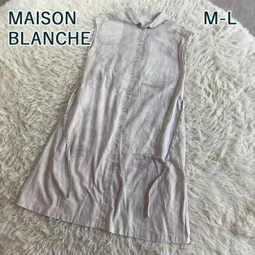 MAISON BLANCHE 코튼 린넨 셔츠 원피스 슬리브리스