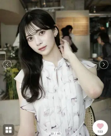 SNIDEL 프릴 쓰리 리본 프린트 원피스