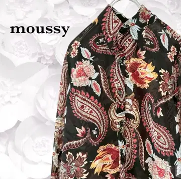 마우지 'moussy' 셔츠 블라우스 [M] 블랙 검정 페이즐리 동양인