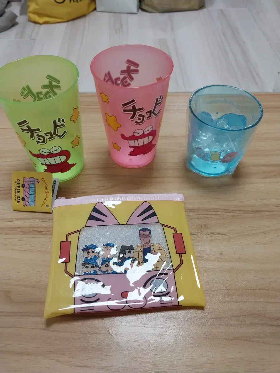 일본 짱구컵 교동이컵 짱구파우치