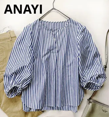 ANAYI 아나이 코튼 스트라이프 셔츠 블라우스 38