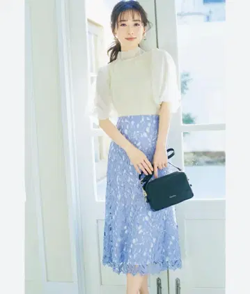 TOCCA 토카 Tulips Lace Skirt 스커트 색스 블루