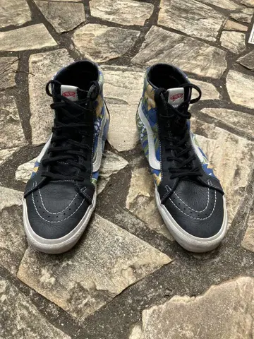 Vans Sk8-Hi 네이비 플라워 무늬 하이컷