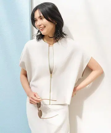 UNFILO 안필로 접촉 냉감 스고 기능미 니트 슬리브리스 블루종 M