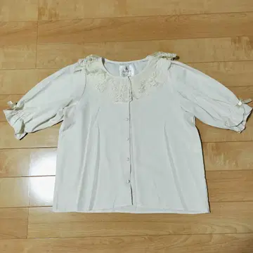 아오키 미사코 시마무라 NINA'S 콜라보 블라우스 베이지 M