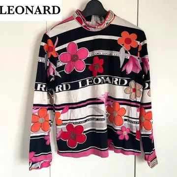 LEONARD 레오나르 꽃무늬 로고 긴팔 티셔츠 빅 사이즈