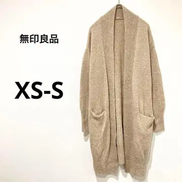 무인양품 롱 가디건 베이지 S 슬릿 울 100% 겉옷