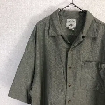미국 빈티지 의류 반팔 셔츠 레이온 오픈 카라 무지 M 1664