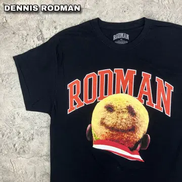 RODMAN 데니스 로드먼 티셔츠 USA제 구제 의류 프린트 블랙 XL