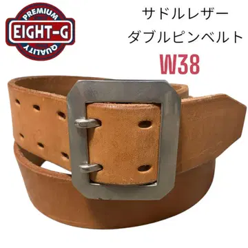 EIGHT-G 새들 레더 더블 핑 가죽 벨트 W38
