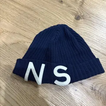 NAISSANCE 네이비 니트 모자 NS 자수