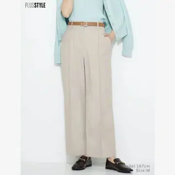 빅 사이즈 PLST 플라스테 와이드 팬츠(린넨 블렌드) XL