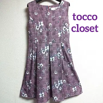 tocco closet 꽃무늬 체크 슬리브리스 스커트