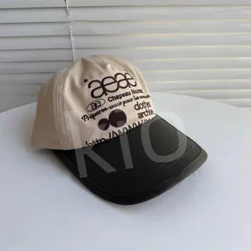 새상품 aeae 자수 캡 에크루 / 다크 브라운
