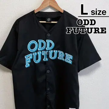 ODD FUTURE 베이스볼 셔츠 반팔 L 블랙 로고 USA 구제 의류