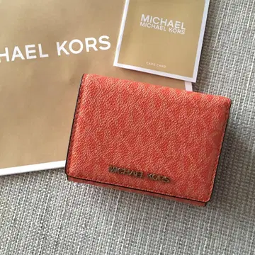 새상품 MICHEAL KORS 마이클코어스 3단 폴더형 지갑 오렌지