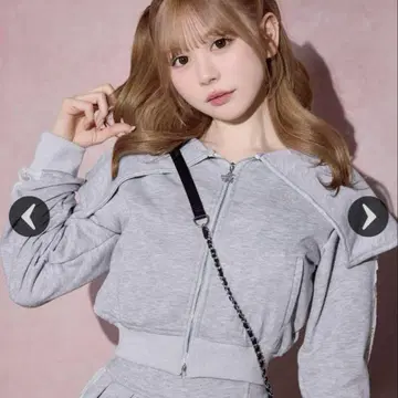 미셸 마카롱 세일러 카라 레이스 라인 셋업 탑과 후드티