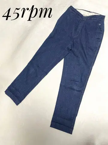 45rpm 45R 데님 인디고 코튼 린넨 다크 블루 자수 린넨