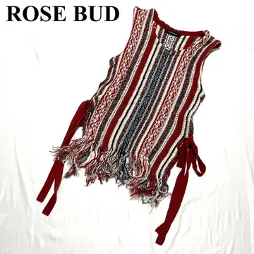ROSE BUD 멀티 컬러 슬리브리스 베스트 로즈버드 프리 사이즈