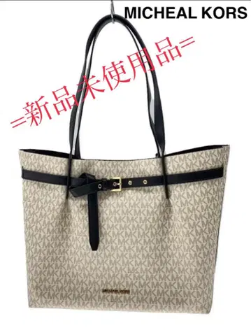 <>MICHEAL KORS/에밀리아/토트백/바닐라&블랙