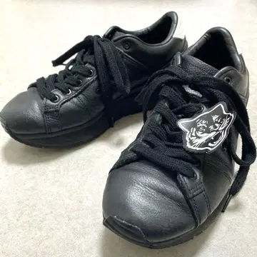오니츠카타이거 스니커즈 신발 블랙 가죽 23cm 블랙