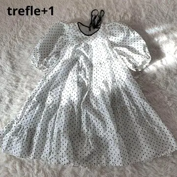 trefle+1 도트 페어리 원피스 퍼프 슬리브 티어드 숏