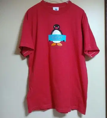 90s 빈티지 PINGU(핑구) 티셔츠 레드 L 사이즈