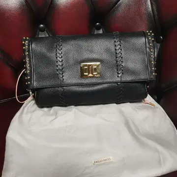 Emilio Pucci 블랙 가죽 클러치백