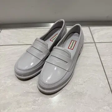 HUNTER 로퍼 레인 슈즈 화이트 23cm