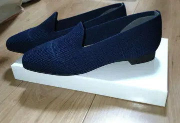 미사용 크롤 발리에 니트 오페라 슈즈 23.5cm 네이비