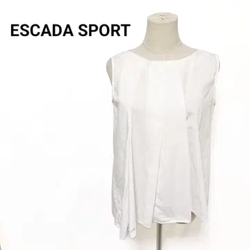 에스카다 스포츠 화이트 슬리브리스 블라우스 36 코튼