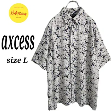 axcess 숏 슬리브 올 패턴 셔츠 레이온 테로테로 남성용 L
