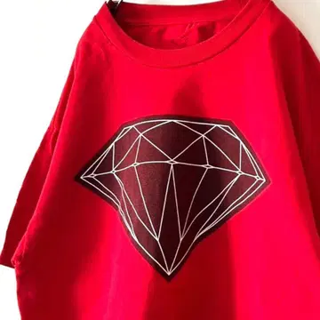 다이아몬드 Diamond 티셔츠 L 레드 빨간색 구제 의류