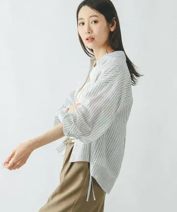 스트라이프 긴팔 셔츠