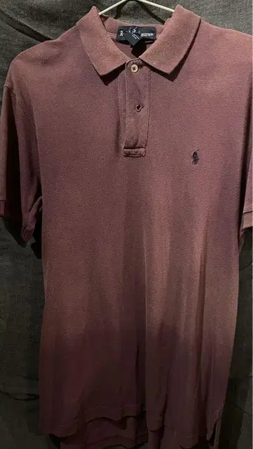 Ralph Lauren 와인 레드 피케 셔츠