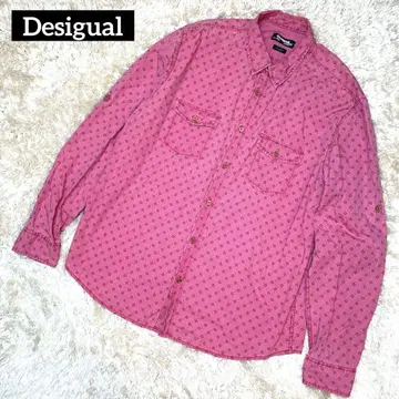 Desigual 데시구알 롤업 긴팔 셔츠 올 패턴 핑크 2XL