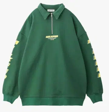 밀크 페도 SLEEVE LOGO HALF ZIP SWEATSHIRT