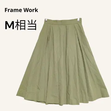 프레임워크 미들 기장 플레어 스커트 38 M 상당 면100% 일본제