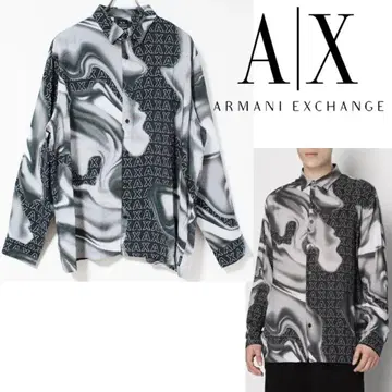 새상품 A|X 아르마니 익스체인지 루즈핏 긴팔 레이온 셔츠 L