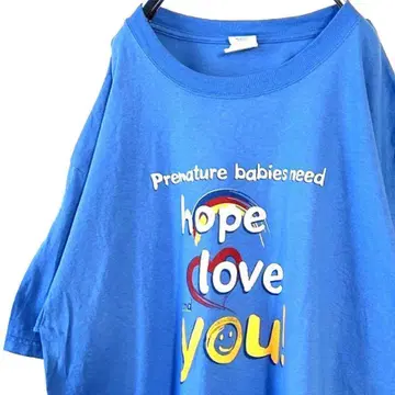 Anvil hope love you 티셔츠 XL 블루 파랑 구제 의류