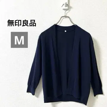 무인양품 코튼 가디건 여성용 7부 소매 네이비 겉옷 봄/여름 M